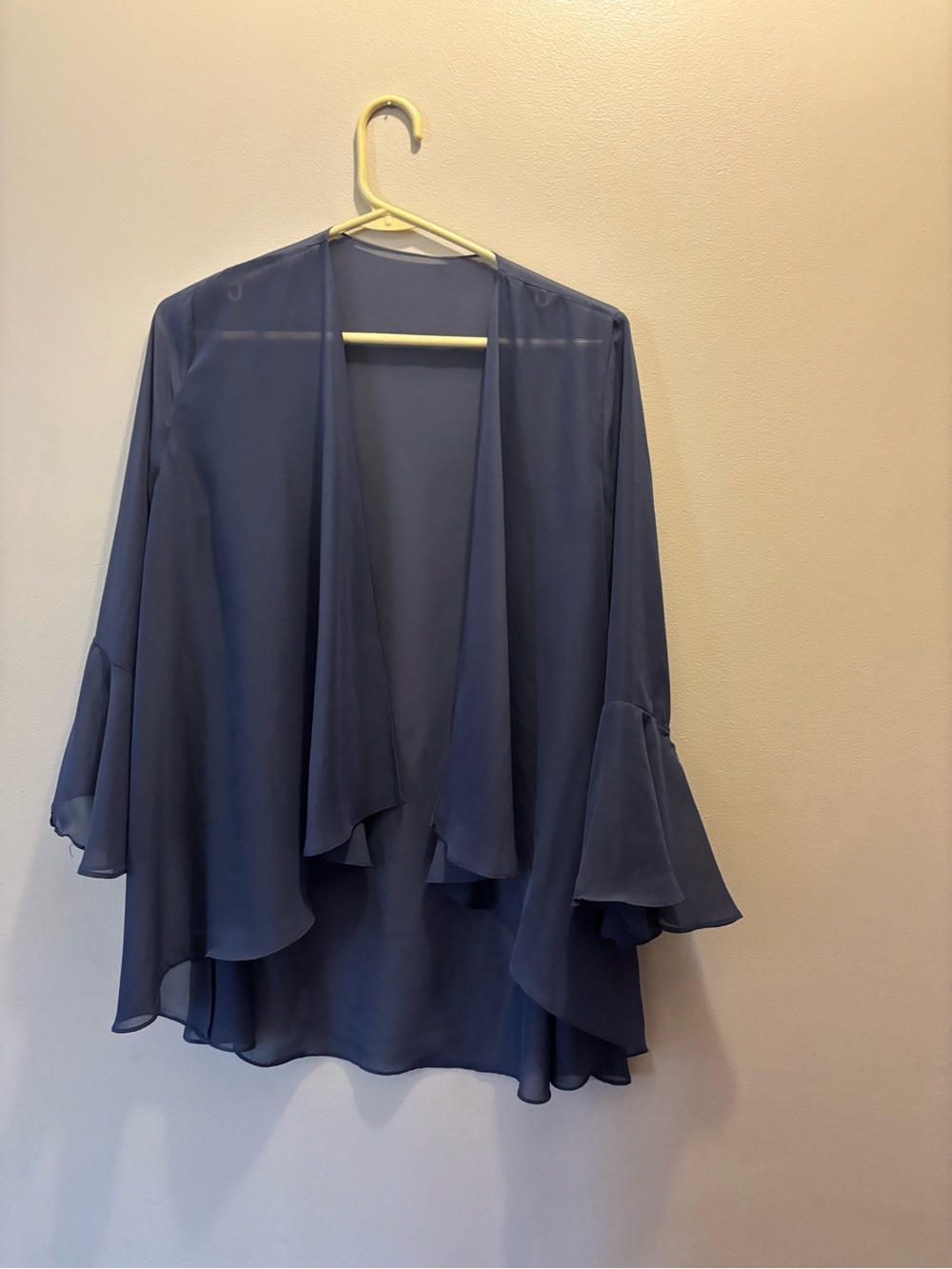 JJs House Sheer Draped Cardigan in Slate Blue